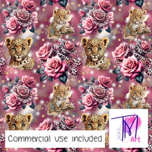 Load image into Gallery viewer, 185 - Leopards &amp; Roses on Maroon (UNLIMITED)