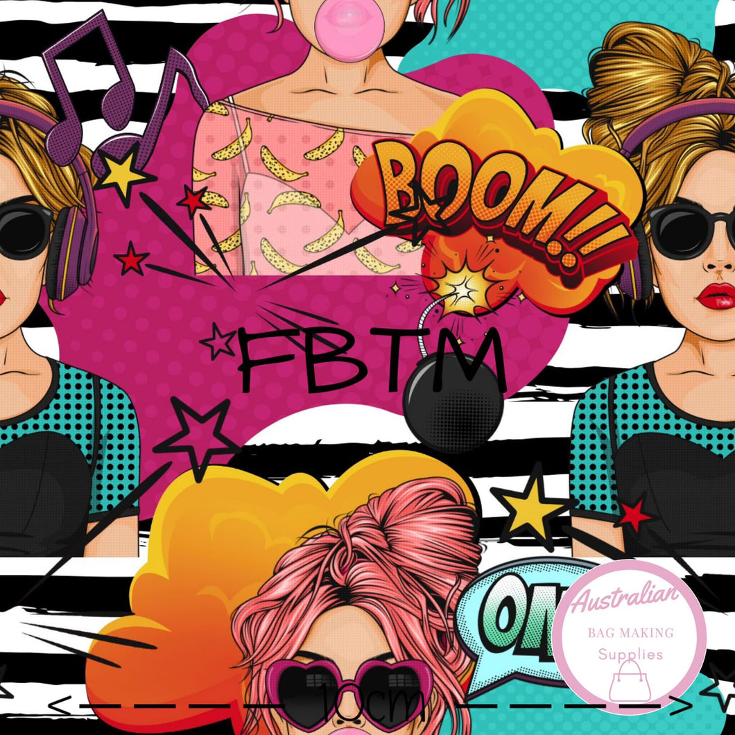 THEME ROUND #35 - ABMS Pop Art Ladies on Stripes