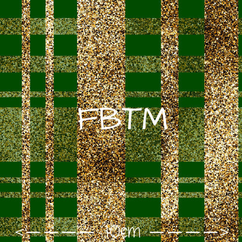 ROUND 50 - Green & Gold Glitter Plaid