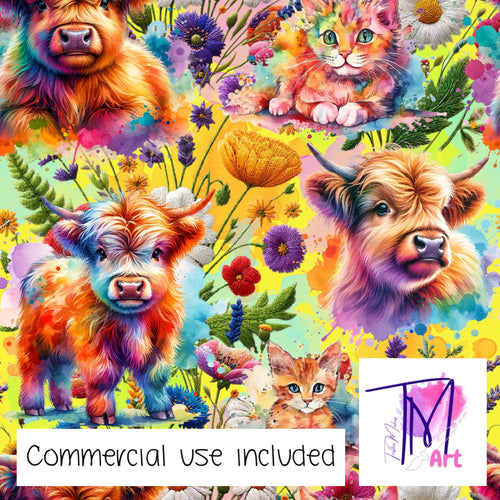 305 - Cats & Cows Yellow (UNLIMITED)