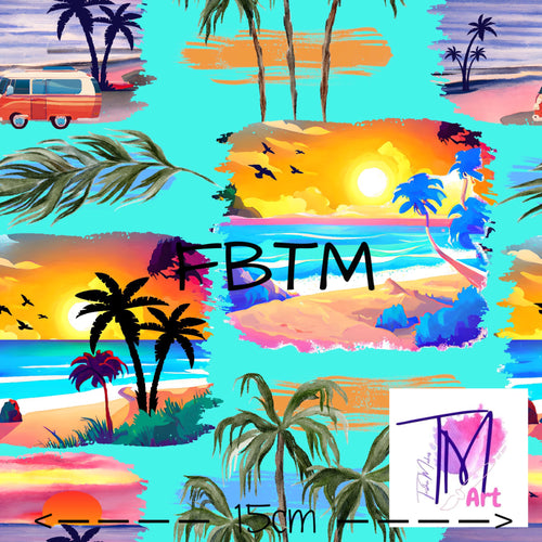 THEME #27 - Exclusive Tropical Beach Scene on Aqua