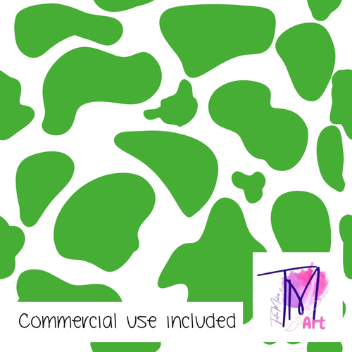 120 Cow Print Green - Seamless Pattern (UNLIMITED)