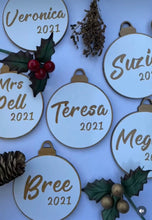 Load image into Gallery viewer, Personalised Christmas Bamboo Baubles