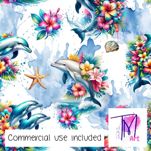 222 - Floral Dolphins (UNLIMITED)