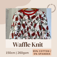 Load image into Gallery viewer, waffle knit fabric; winter fabric; custom fabric