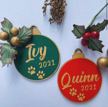 Load image into Gallery viewer, Puppy Baubles, Dog Baubles, Pet Baubles, Personalised Pet Baubles