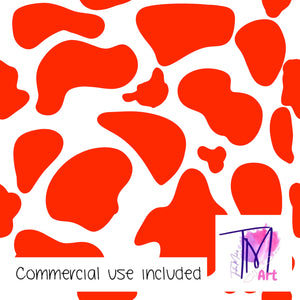 124 Cow Print Red - Seamless Pattern (UNLIMITED)