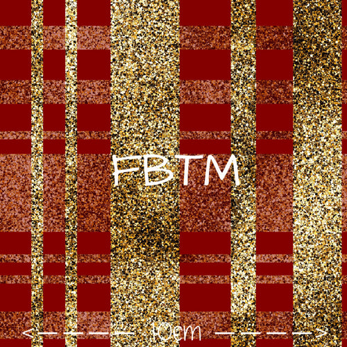 ROUND 50 - Red & Gold Glitter Plaid