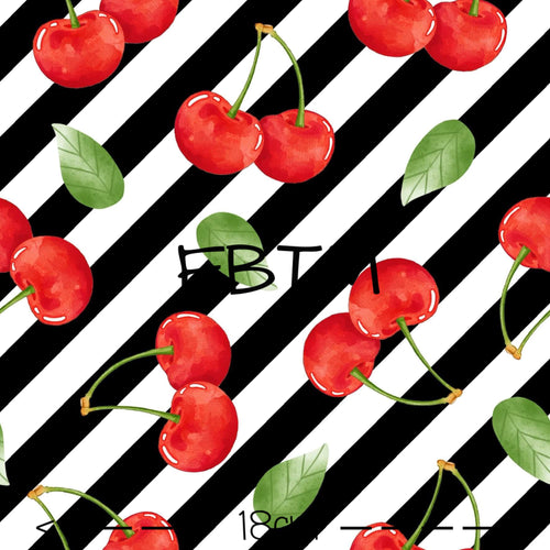 THEME #32 - Cherries Black Stripes