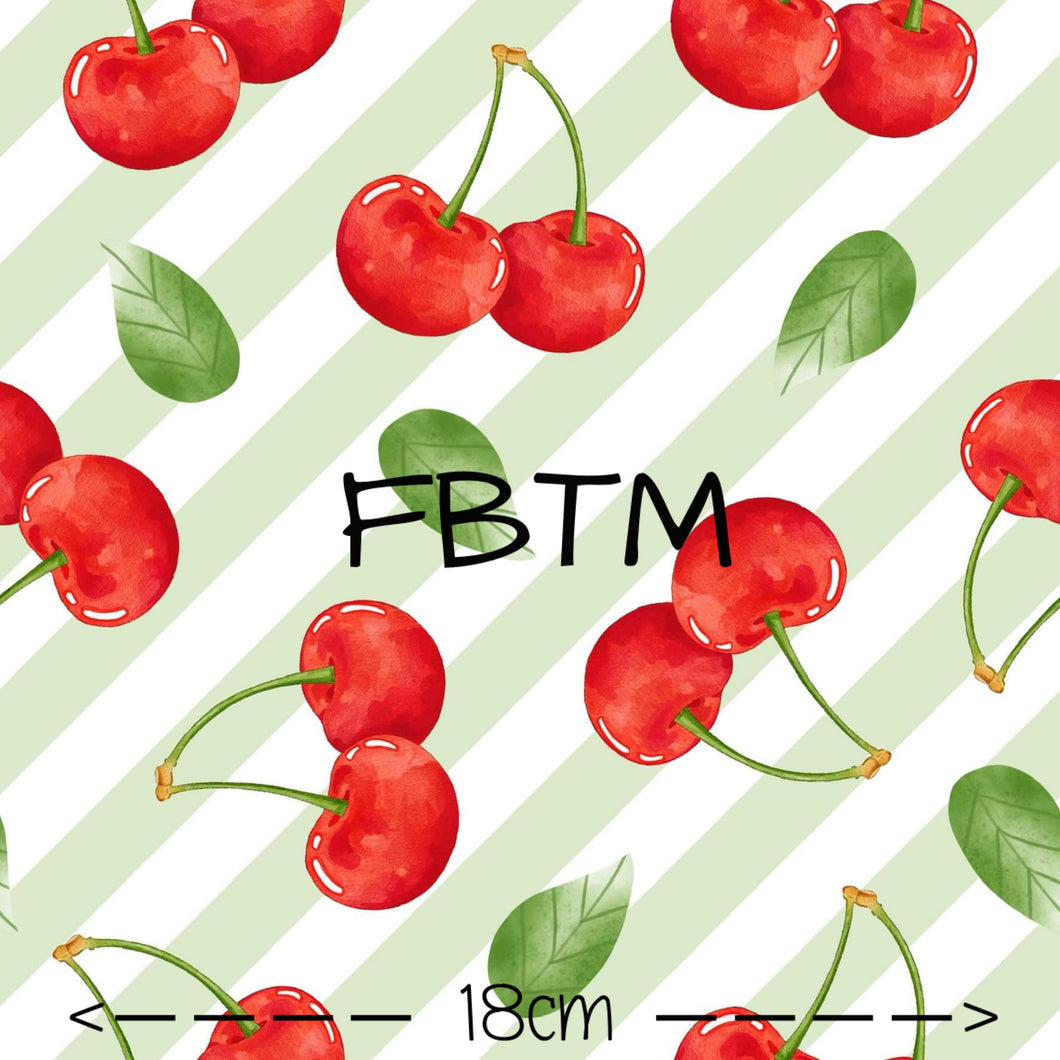THEME #32 - Cherries Green Stripes