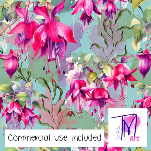 374 - Fuschia Drops Baby Blue (UNLIMITED)