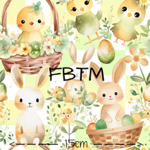 Load image into Gallery viewer, ROUND 54 - Bunny Chick Checkers DOUBLE SCALE (Twill)