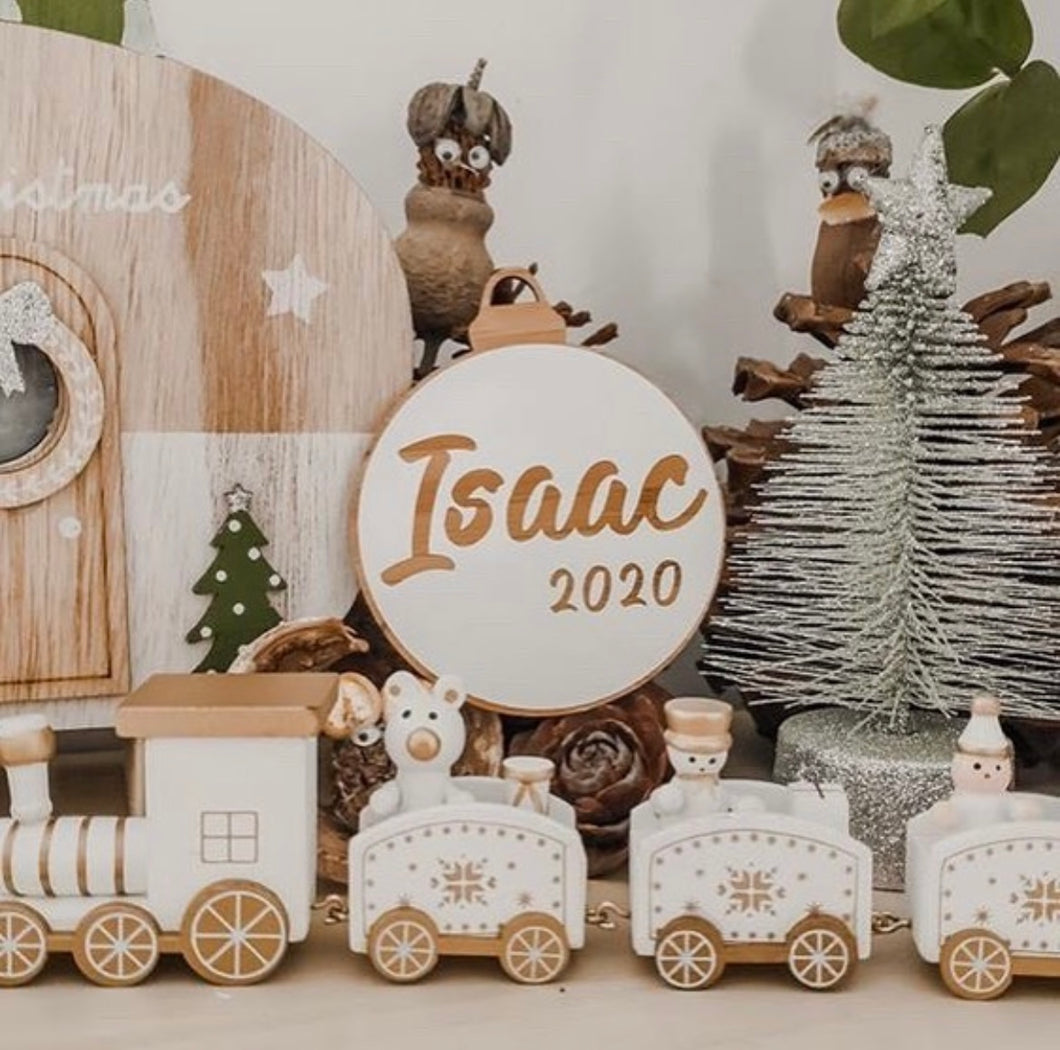 Personalised Baubles, Christmas Bauble, Bamboo Bauble