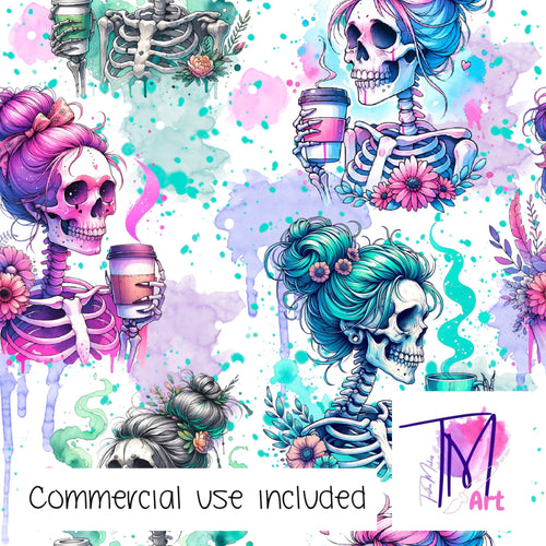 166 - Mums Coffee Seamless Pattern (UNLIMITED)