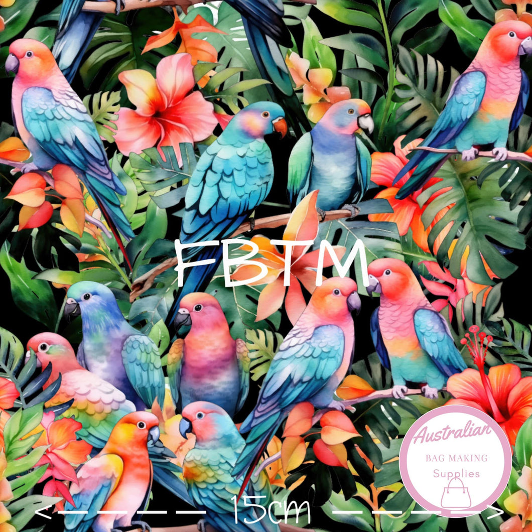 THEME ROUND #35 - ABMS Tropical Parrots on Black