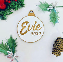 Load image into Gallery viewer, Personalised Christmas Bamboo Baubles