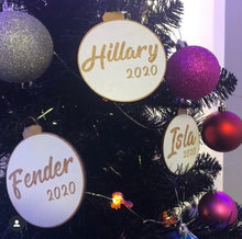 Load image into Gallery viewer, Personalised Christmas Bamboo Baubles