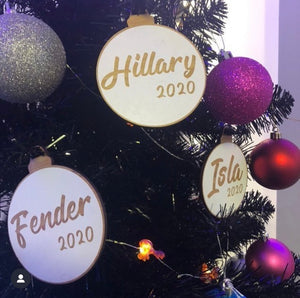 Personalised Christmas Bamboo Baubles