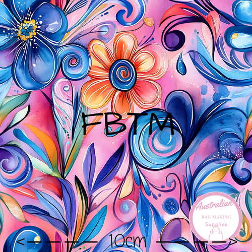 THEME ROUND #35 - ABMS Vibrant Florals Blue