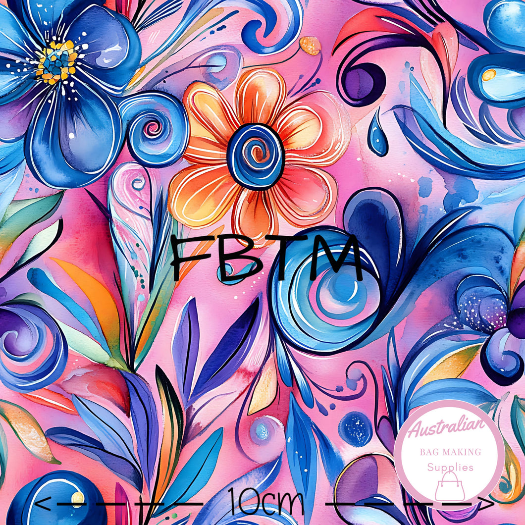 THEME ROUND #35 - ABMS Vibrant Florals Blue