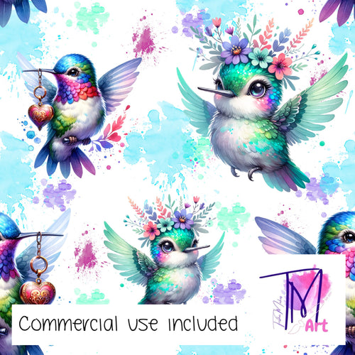 353 - Hummingsbirds on White (UNLIMITED)