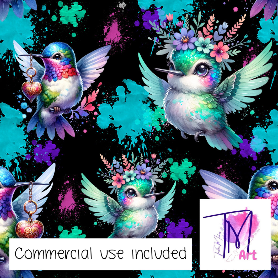 354 - Hummingsbirds on Black (UNLIMITED)