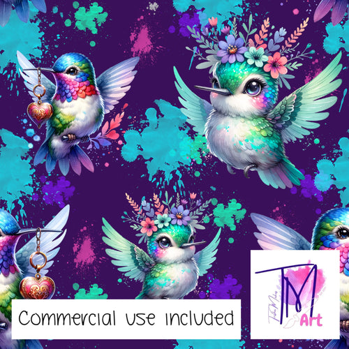 356 - Hummingsbirds on Purple (UNLIMITED)