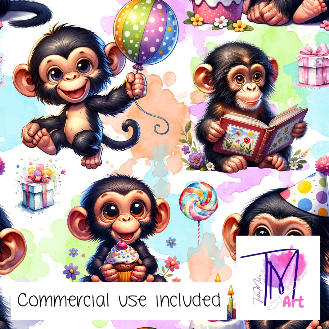 365 - Monkeys Birthday Watercolour (UNLIMITED)