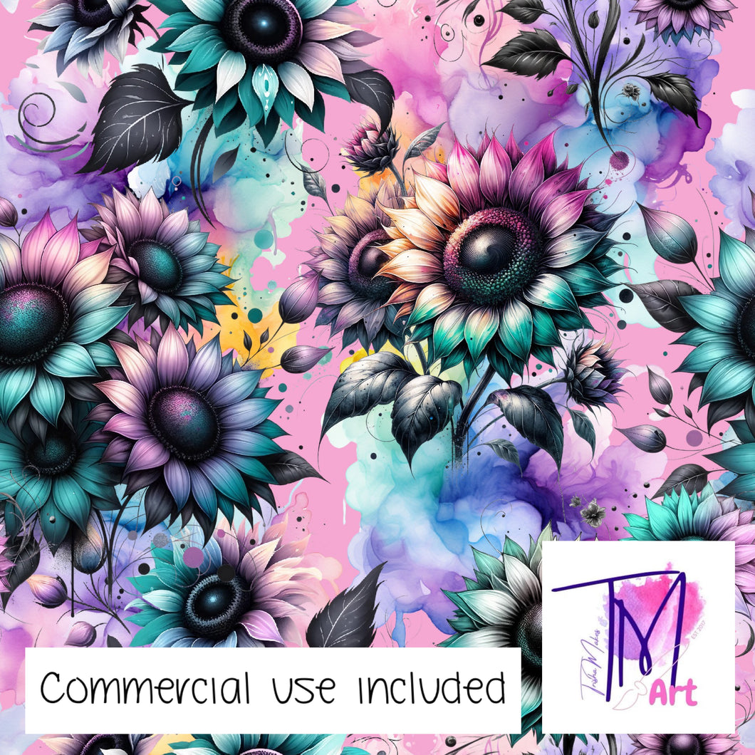 378 - Stylised Sunflowers on Pink (UNLIMITED)