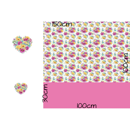 ROUND 58 - 1m Flower Hearts Panel