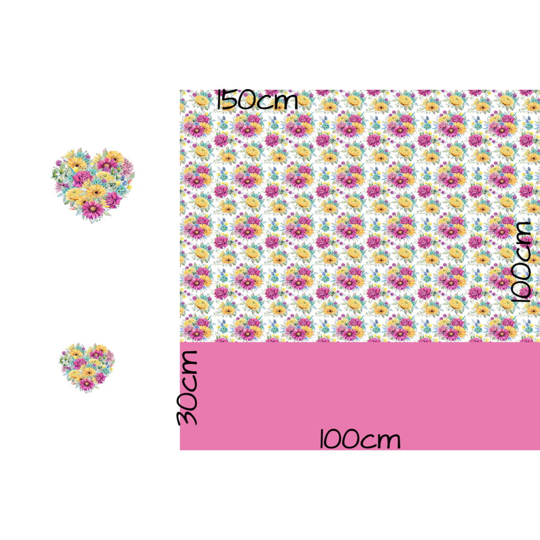 ROUND 58 - 1m Flower Hearts Panel
