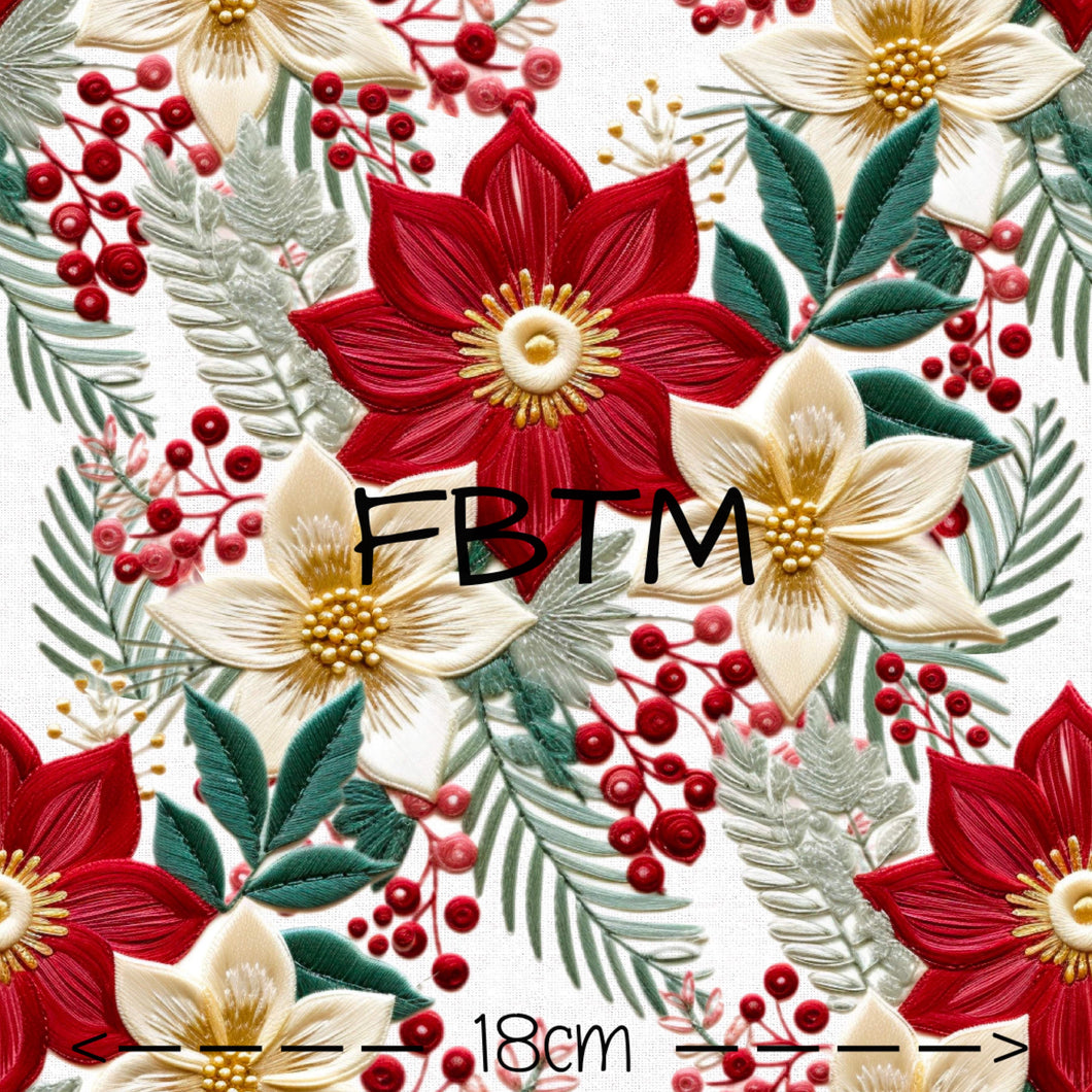ROUND 40 - Christmas Embroidered Floral