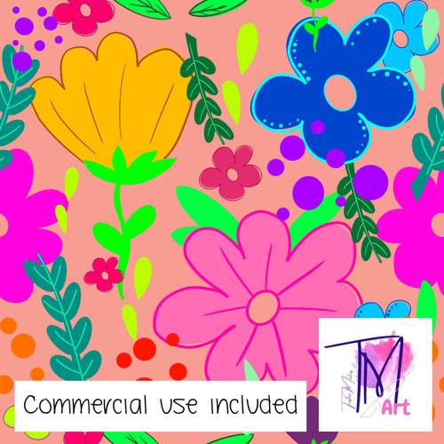 149 Bright Garden - Seamless Pattern Orange (UNLIMITED)