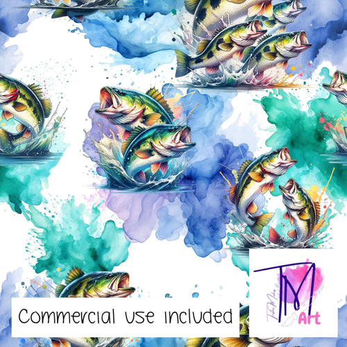 150 Bass Jumping - Seamless Pattern (UNLIMITED)