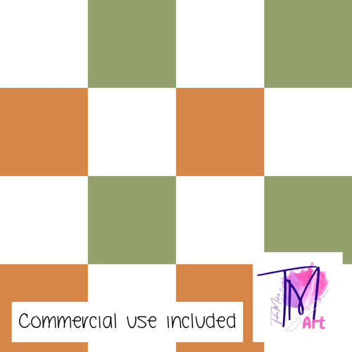 159 Cow Skull Checkers Coord - Seamless Pattern (UNLIMITED)