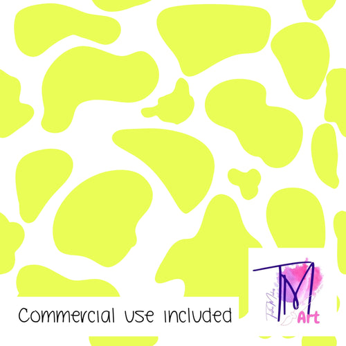 125 Cow Print Yellow - Seamless Pattern (UNLIMITED)