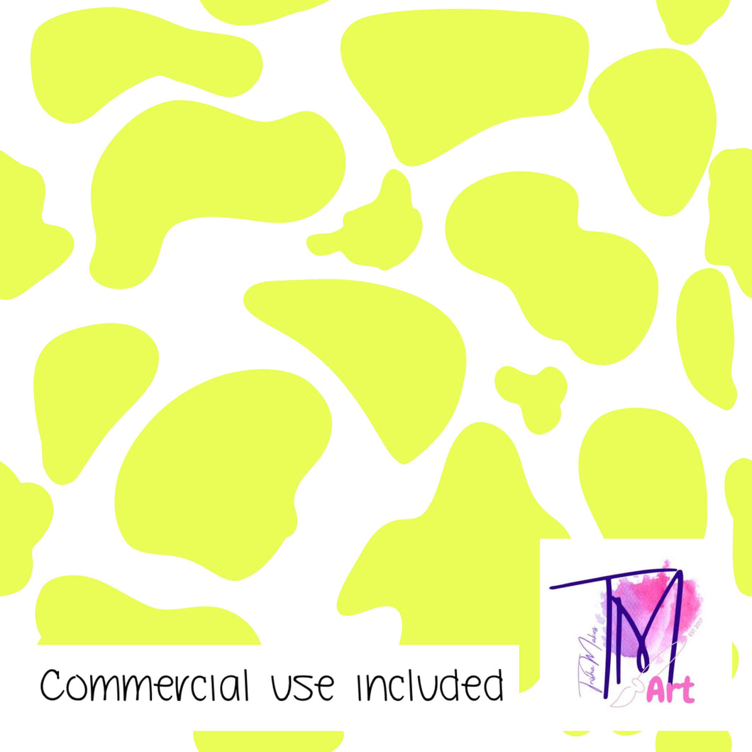 125 Cow Print Yellow - Seamless Pattern (UNLIMITED)