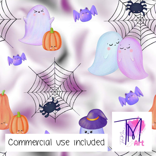 164 Cute Halloween with Background - Seamless Pattern (UNLIMITED)
