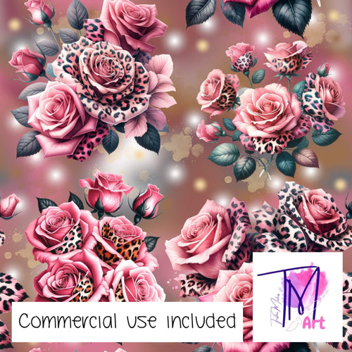 181 - Leopard Roses on Brown (UNLIMITED)