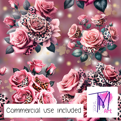 182 - Leopard Roses on Maroon (UNLIMITED)