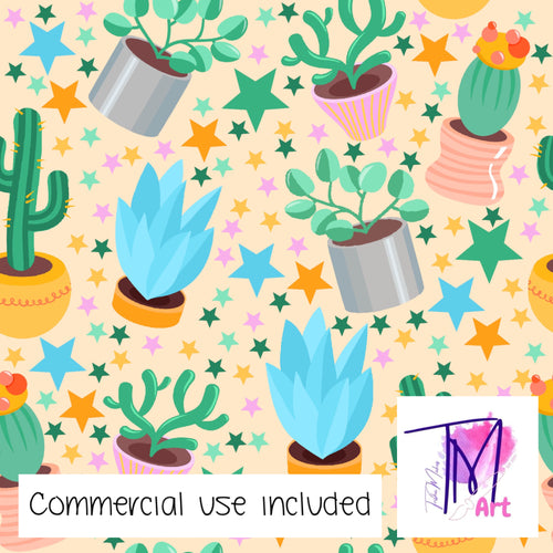 195 - Cute Cactus on Yellow (UNLIMITED)