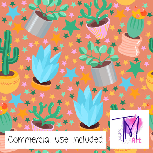 196 - Cute Cactus on Orange (UNLIMITED)