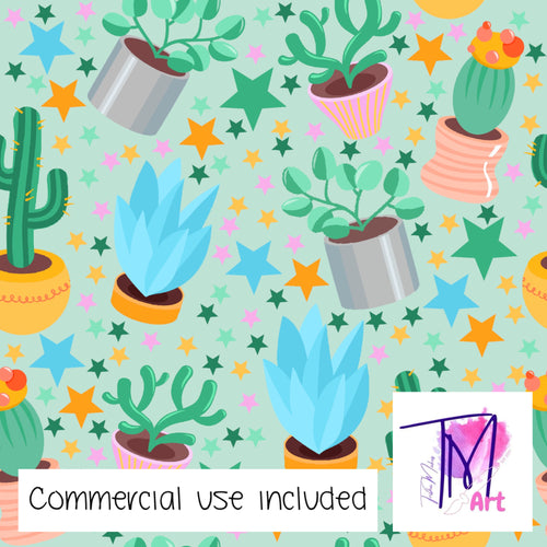 197 - Cute Cactus on Green (UNLIMITED)