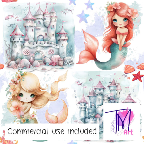 199 - Mermaid Kingdom Watercolour Background (UNLIMITED)