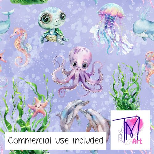 208 - Cute Under The Sea Purple (UNLIMITED)