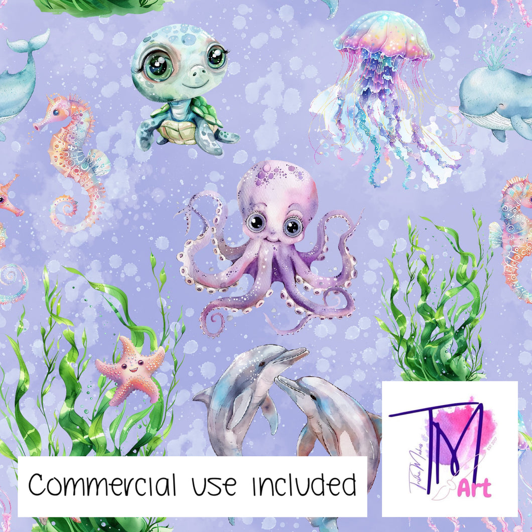 208 - Cute Under The Sea Purple (UNLIMITED)