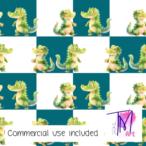 220 - Croc Checkers Aqua (UNLIMITED)
