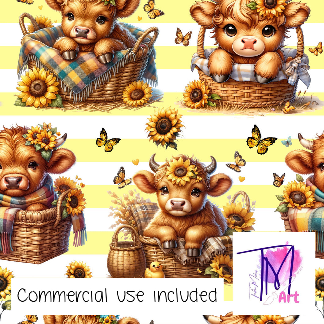 236 - Basket Buddies on Yellow Stripes (UNLIMITED)