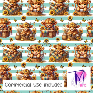 238 - Basket Buddies on Aqua Stripes (UNLIMITED)