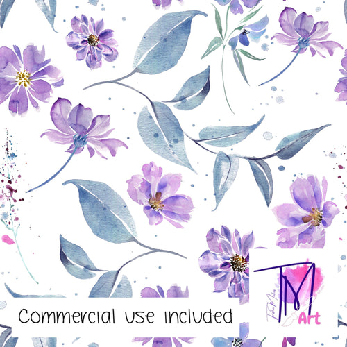 241 - Purple Watercolour Florals (UNLIMITED)